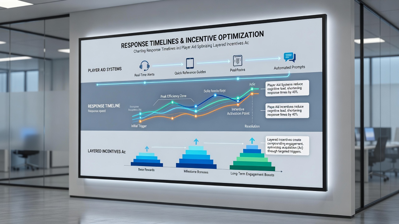 Side-by-side charts comparing live table and slot machine player aid response times with overlaid incentive optimization curves
