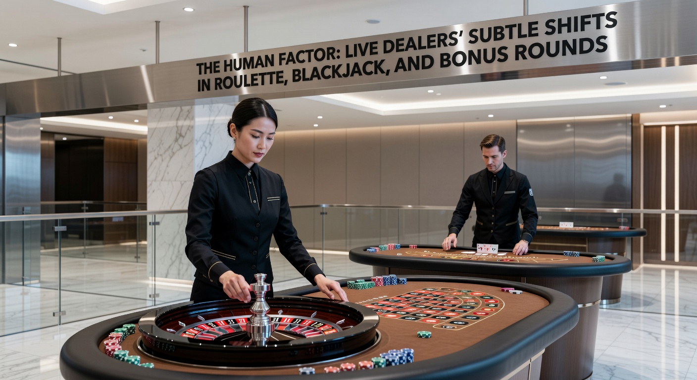 Close-up of a blackjack dealer revealing cards with precise hand movements, highlighting subtle gestures in a live casino setting